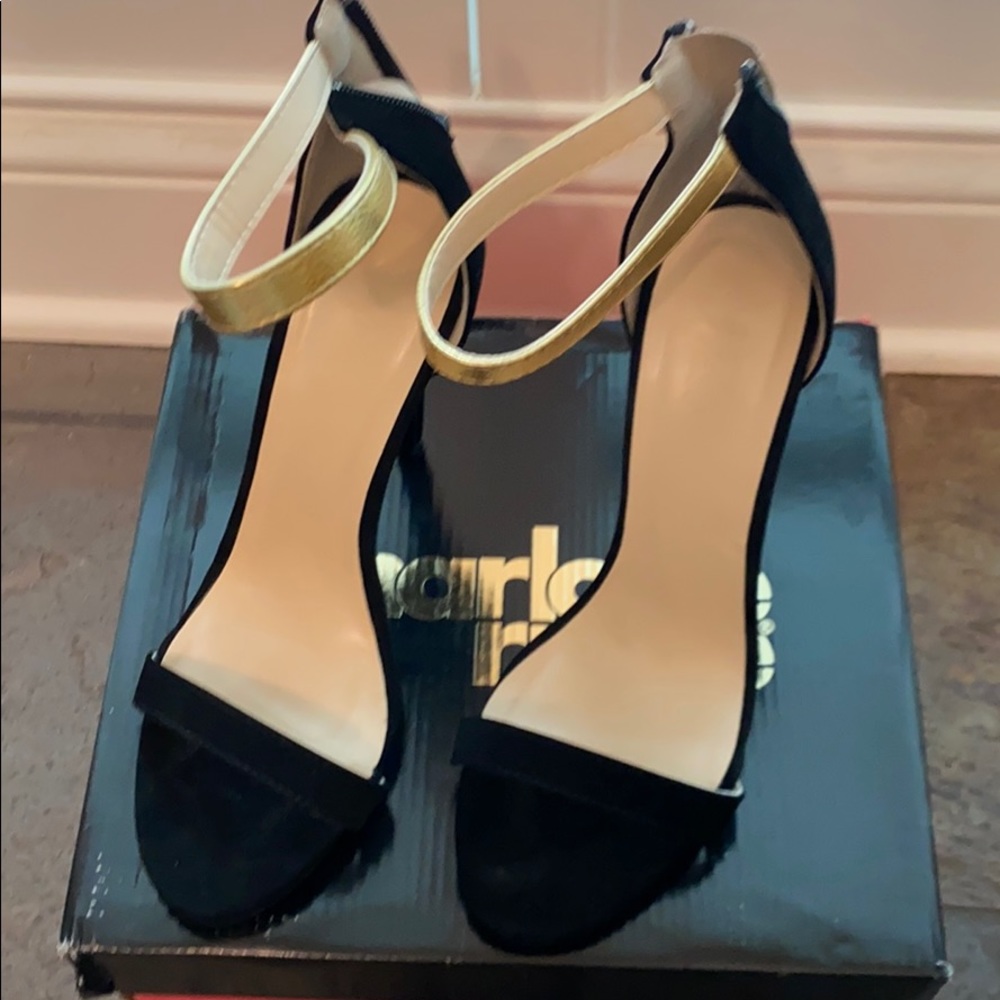 Black open toed heels